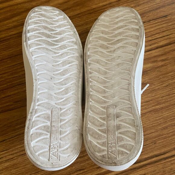 Zara - Basic Platform Sneakers in White Vegan Leather - size 40 / US 9, 9.5 - Picture 7 of 9